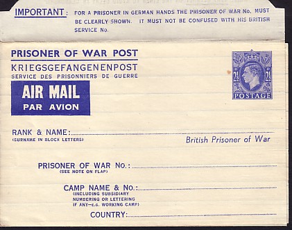 Prisoner of War airletter