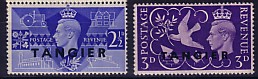 Tangier o'print on Victory stamps