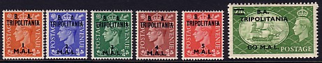 Tripolitania o'prints 6 stamps