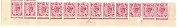 complete row of stamps